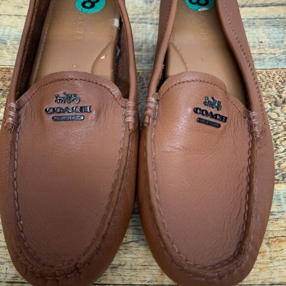 Coach Mary Lock Up Saddle Brown Slip On Driver Loafer A00925 Womens Size 8 B - Picture 4 of 10